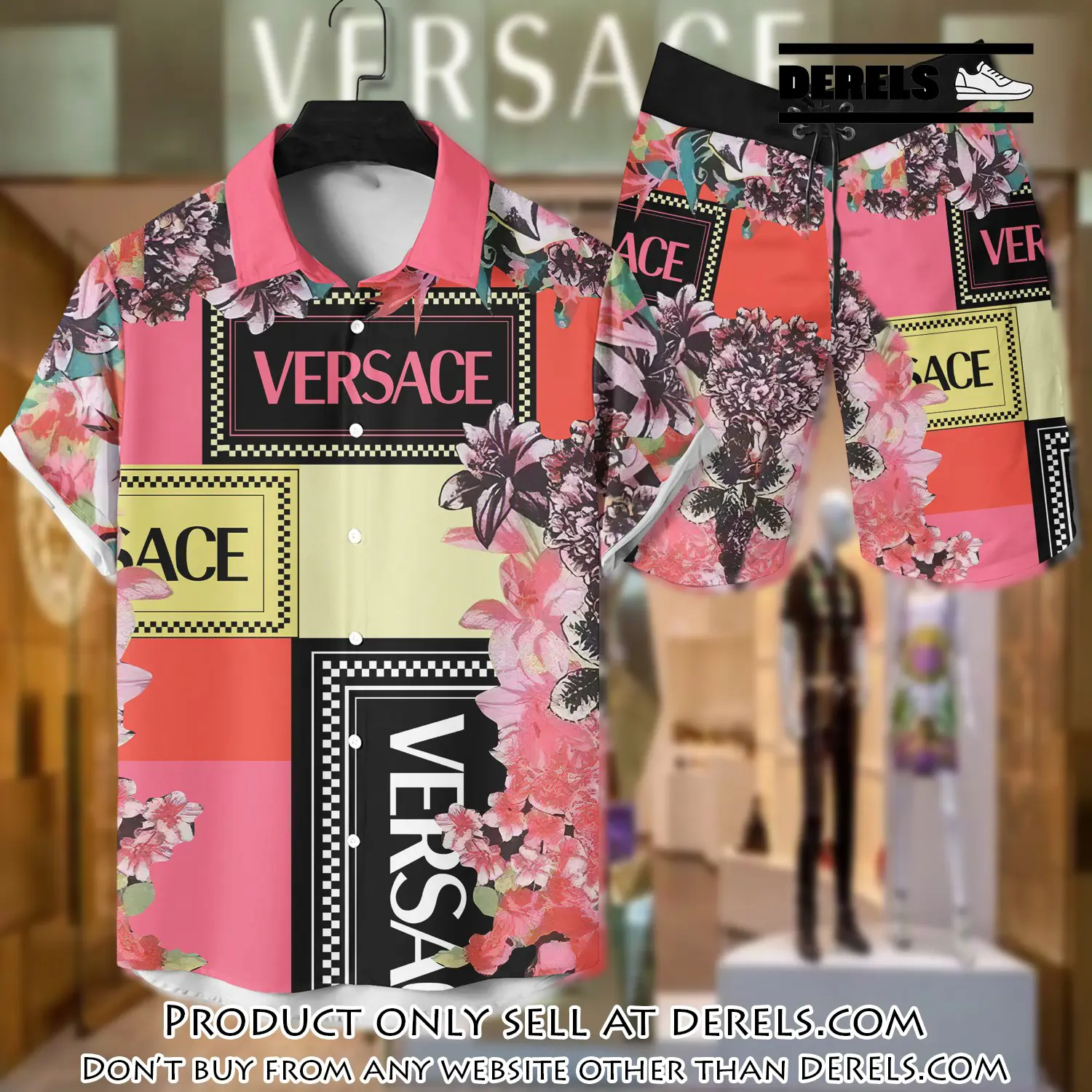 Versace luxury hawaiian shirt & short set lhs1212 dr1523765